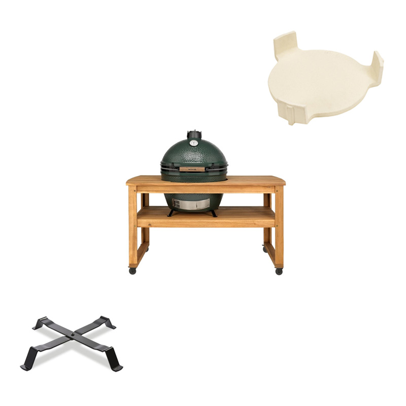 Big Green Egg XL + Eucalyptus Tafel + ConvEGGtor