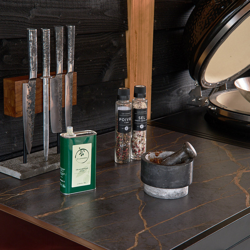 Roostr Rubix buitenkeuken duo inbouw spoelbak copper laurent dekton