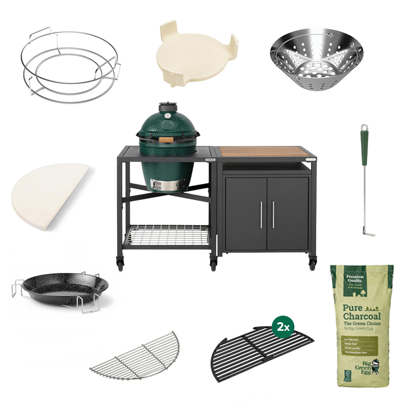 Big Green Egg Medium + EGG Workspace Cabinet Deluxe