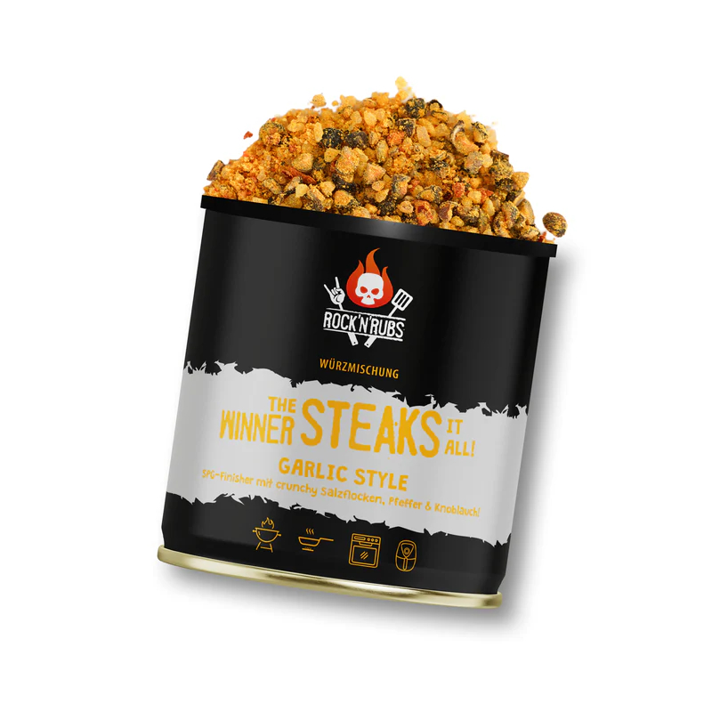 Rock’n’Rubs The winner steaks it all Garlic Style