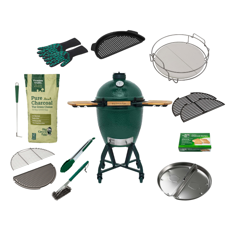 Big Green Egg Large The Original + Nest Handler + EGG Mates Compleet Set