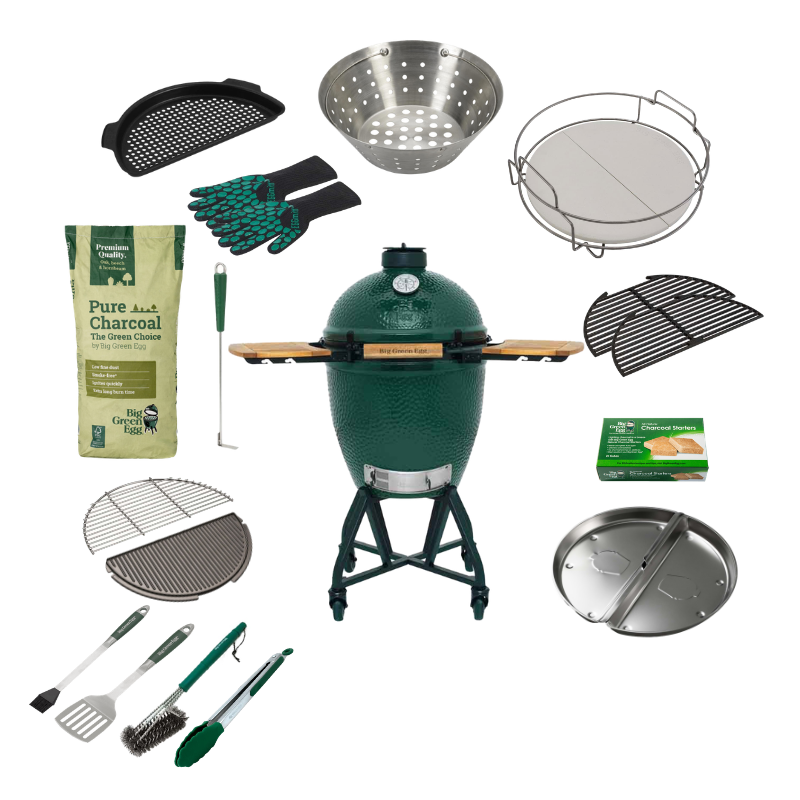 Big Green Egg Large The Original + Nest Handler + EGG Mates Deluxe Set