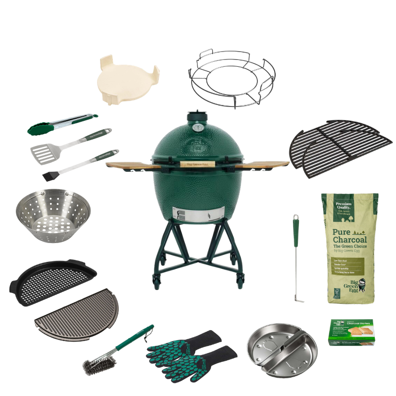 Big Green Egg XL The Original + Nest Handler + EGG Mates Deluxe Set